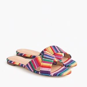 J. Crew Multistripe Cora crisscross sandals